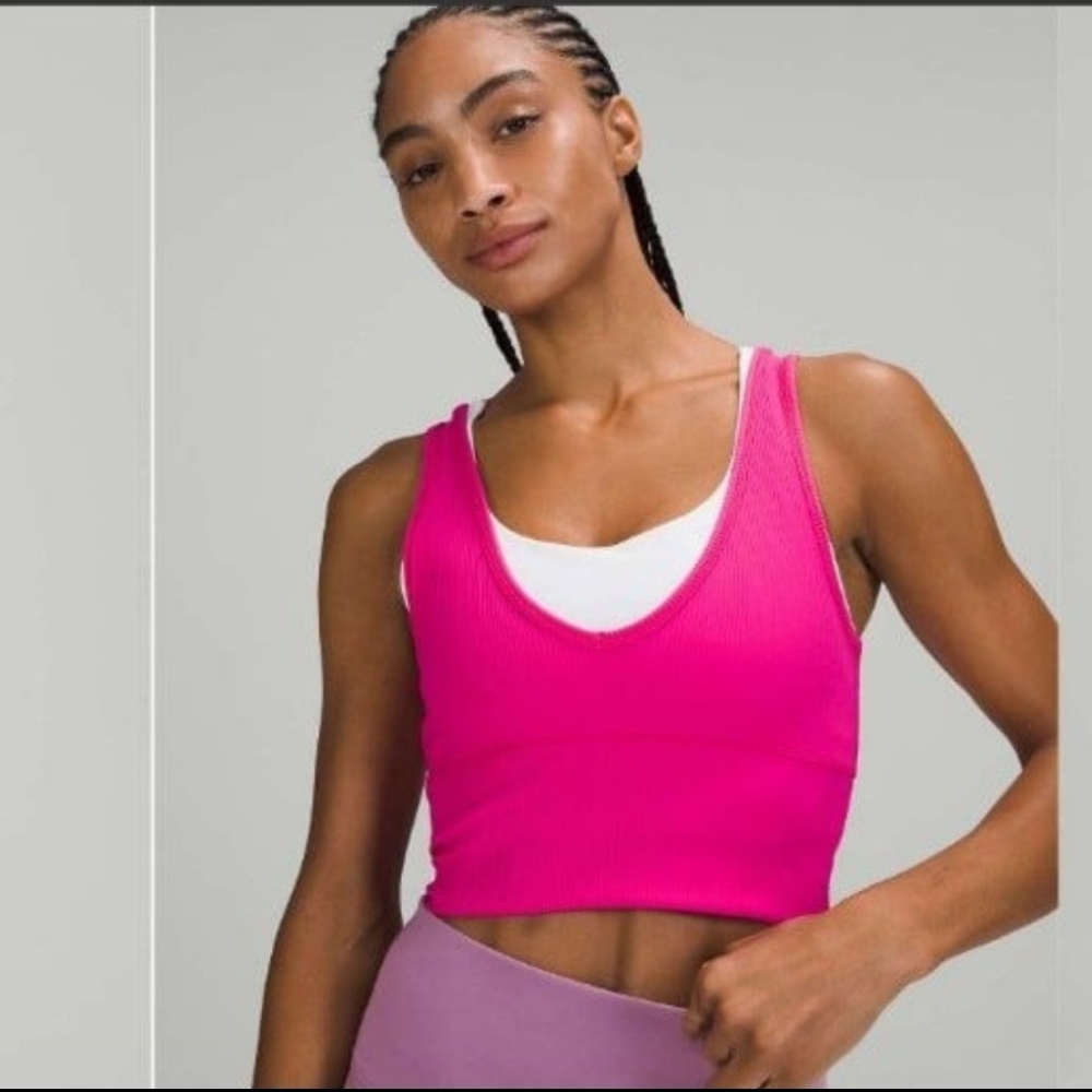 Lululemon Power Pivot Tank Rib Size 8 Sonic Pink